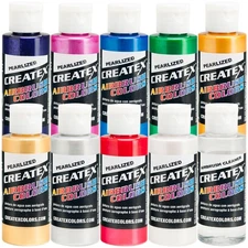 Createx 10 COLOR PEARLIZED SET Airbrush Paint Colors