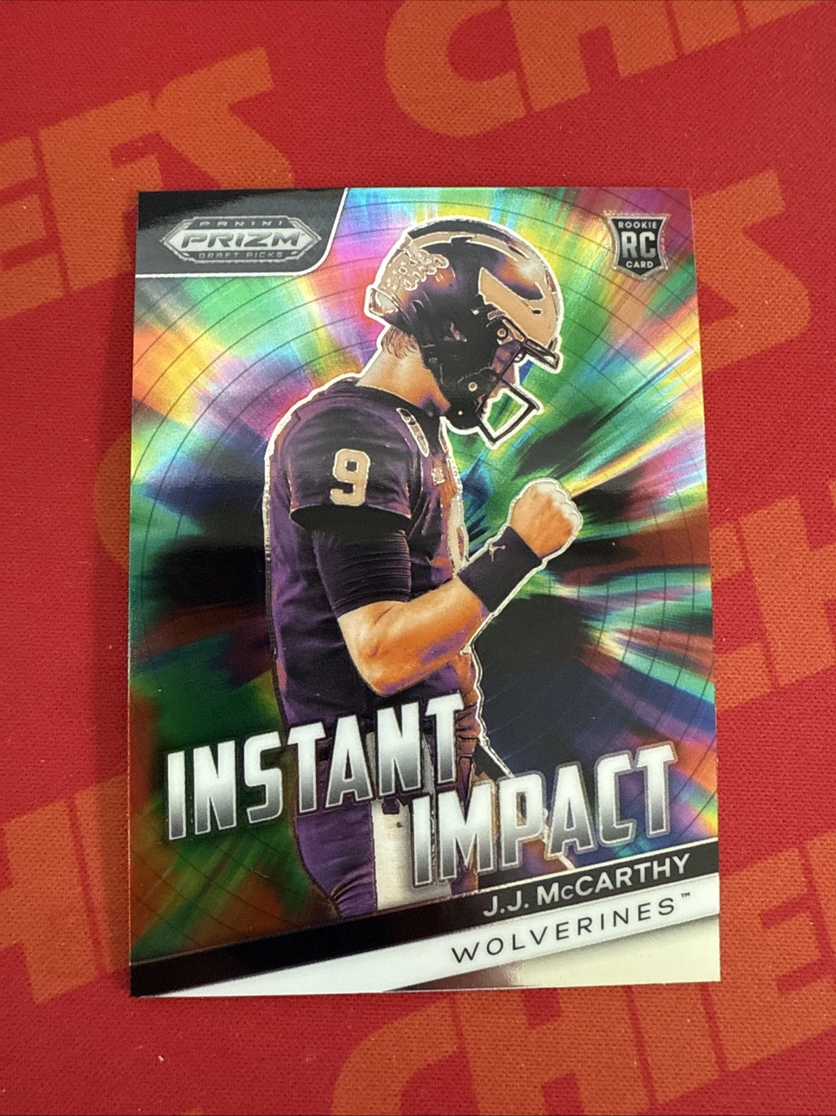 2024 Panini Prizm Draft Picks Instant Impact J.J. McCarthy #II-JJM (RC) Vikings