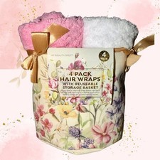Hair Wraps - 4 Pack with Reusable Storage Basket