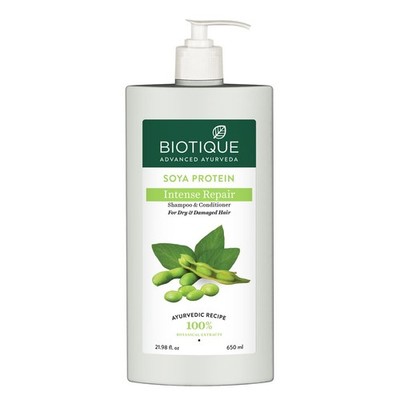 Biotique Soya Protein Shampoo & Conditioner 650ml   Dry Hair Repair Shine