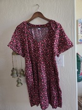Old Navy Women's Large Dress Empire Waist Floral Y2K Grunge