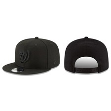 Washington Nationals 9FIFTY Adjustable Cap - WA MLB New Era Hat - Black Snapback