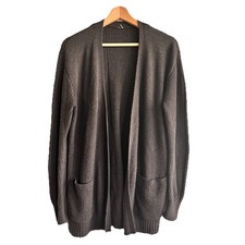 Lululemon Cardigan Sweater Pima Cotton Wool Gray Chunky Knit Oversized M/L