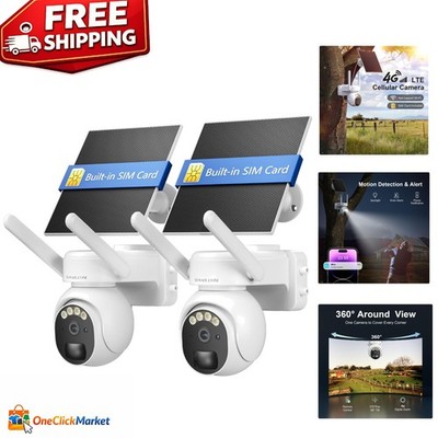 Waterproof 4G Cellular Camera, 2-Pack, with Two-Way Audio & Motion Alerts