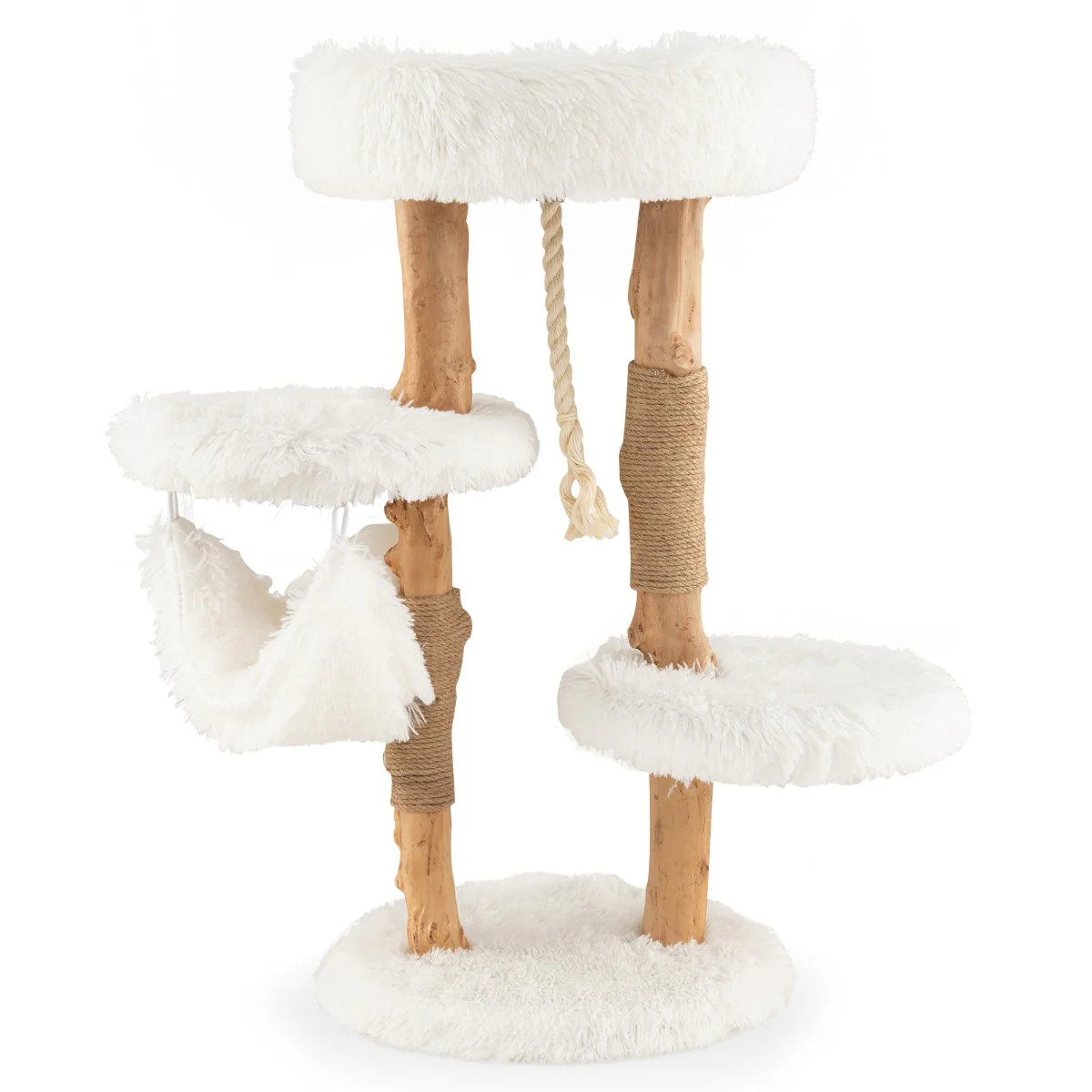 Arbre à chat en bois et sisal pour offrir un nid douillet à votre compagnon