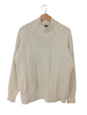 GAP Rollkragenpullover Damen Pullover Gr. DE 38 wollweiß Casual-Look