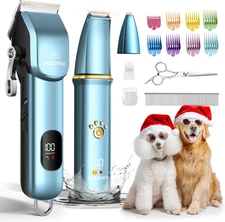 Dog Grooming Kit, Dog Clippers for Grooming for Thick Curly Coats, Professional 