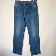 Vintage Rustler Jeans Distressed Western Classic Made In USA Men 34x34 32"
