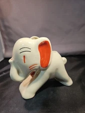 Vintage UHL Pottery Elephant Planter Made In Japan 1940s Hand Painted