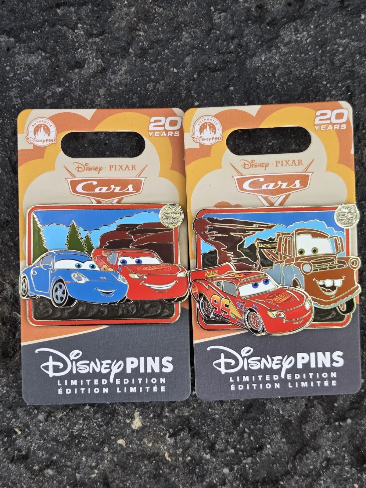 NWT!! Disney Pin Cars Pixar 20th Anniversary 2 Pin Set | LE