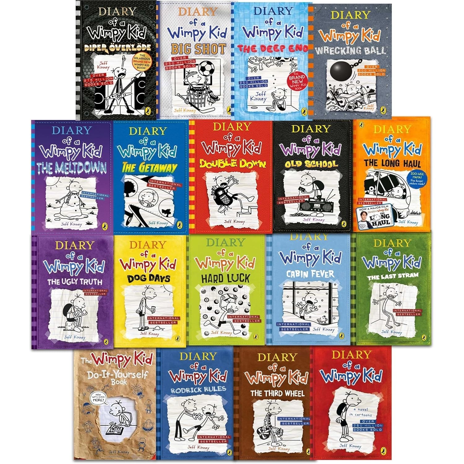 Diary Of A Wimpy Kid Collection 18 Books Set by Jeff Kinney Diper Overlode, Big