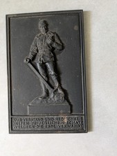 Antik  Eisengu&szlig; Relief Plakette Medaille Bergmann  Bergbau Um 1930