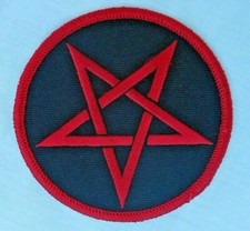 Pentagram Patch Wicca Pagan Satanism Ware wolf Talisman Heavy Metal