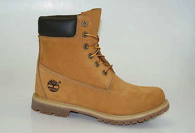 Timberland Bottines 6 Inch Premium À Talon Compensé Bloc Jaune Nubuck Femme - Photo 1/4