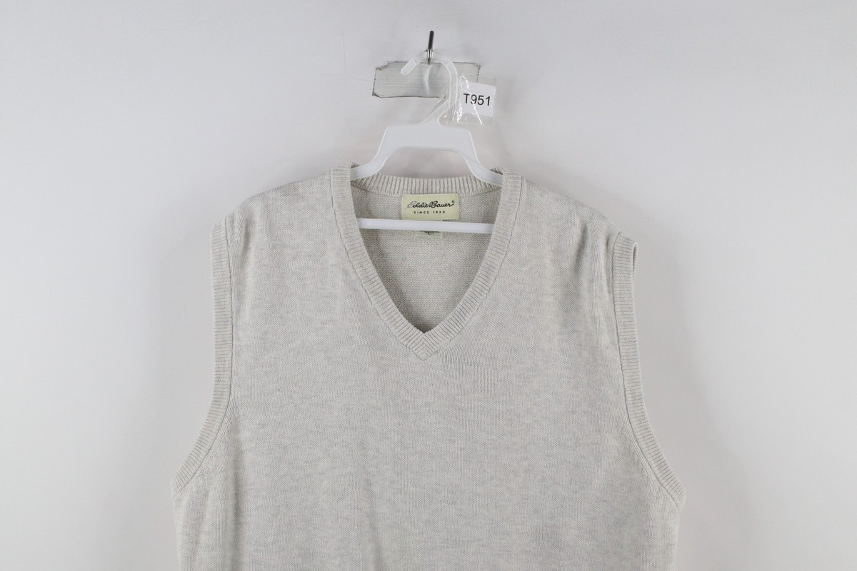 USA製 90s Eddie Bauer cotton knit vest Vintage 90s Eddie Bauer Mens Size Large Blank Cotton Knit Sweater