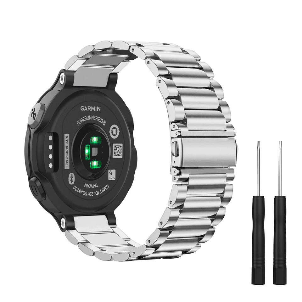 For Garmin Forerunner 735XT/235 Folding Clasp Stainless Steel Watch Band Strap - Image 2 of 4