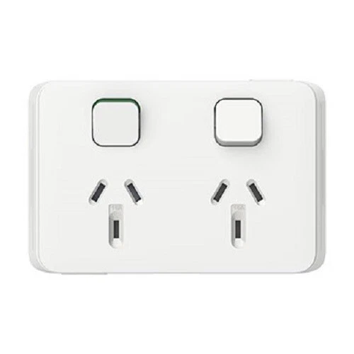 Clipsal Iconic Double Powerpoint GPO 10Amp 3025-VW - Picture 3 of 4