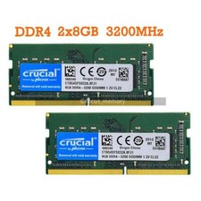 Crucial 16 GB 2 x 8GB Ram DDR4 3200MHz PC4-25600 SO-DIMM Laptop Memory 260-Pin