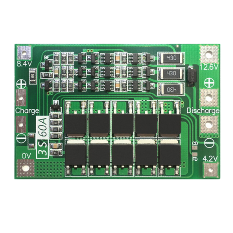 US$6.49] 3S 60A Li-ion Lithiumakku 18650 Lagerät PCB BMS Schutzplatine mit Balance für Bohrmaschinenmotor 11.1V 12.6V Lipo-Modul Modulplatine from