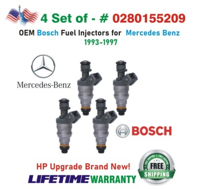 #ad NEW OEM 4Pcs Bosch HP Upgrade Fuel Injectors for 1993 1997 Mercedes Benz I4 amp; I6 $290.73