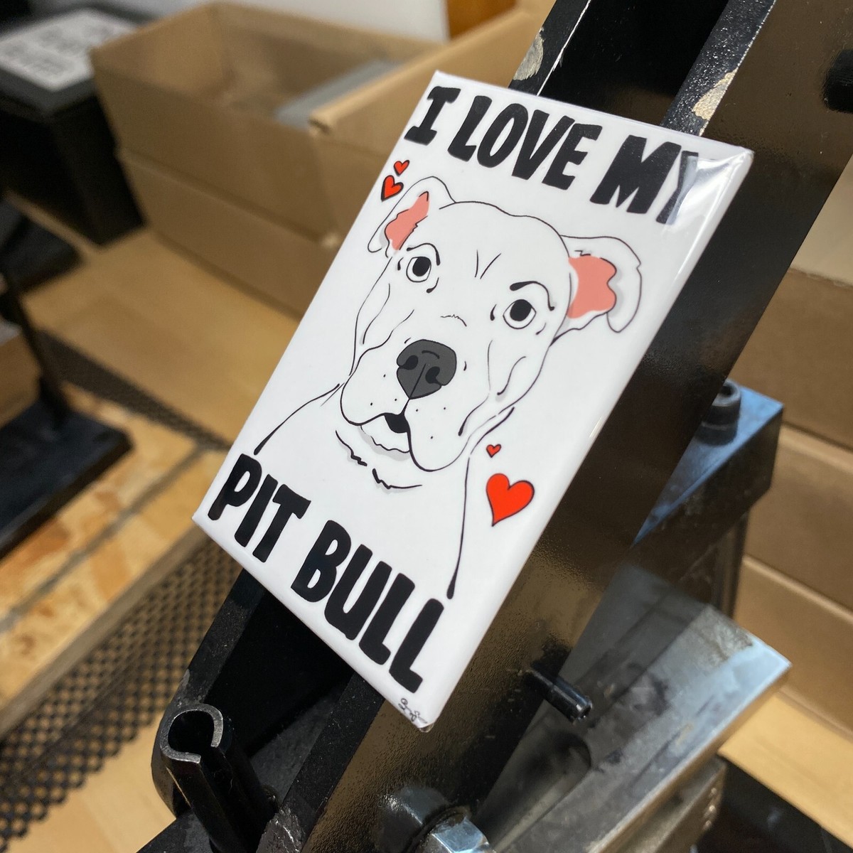 Kosmetiktasche 'I Love My Pit Bull' - Canvas-Make-up-Tasche Mit Reißverschluss, Ca. 20x14 Cm