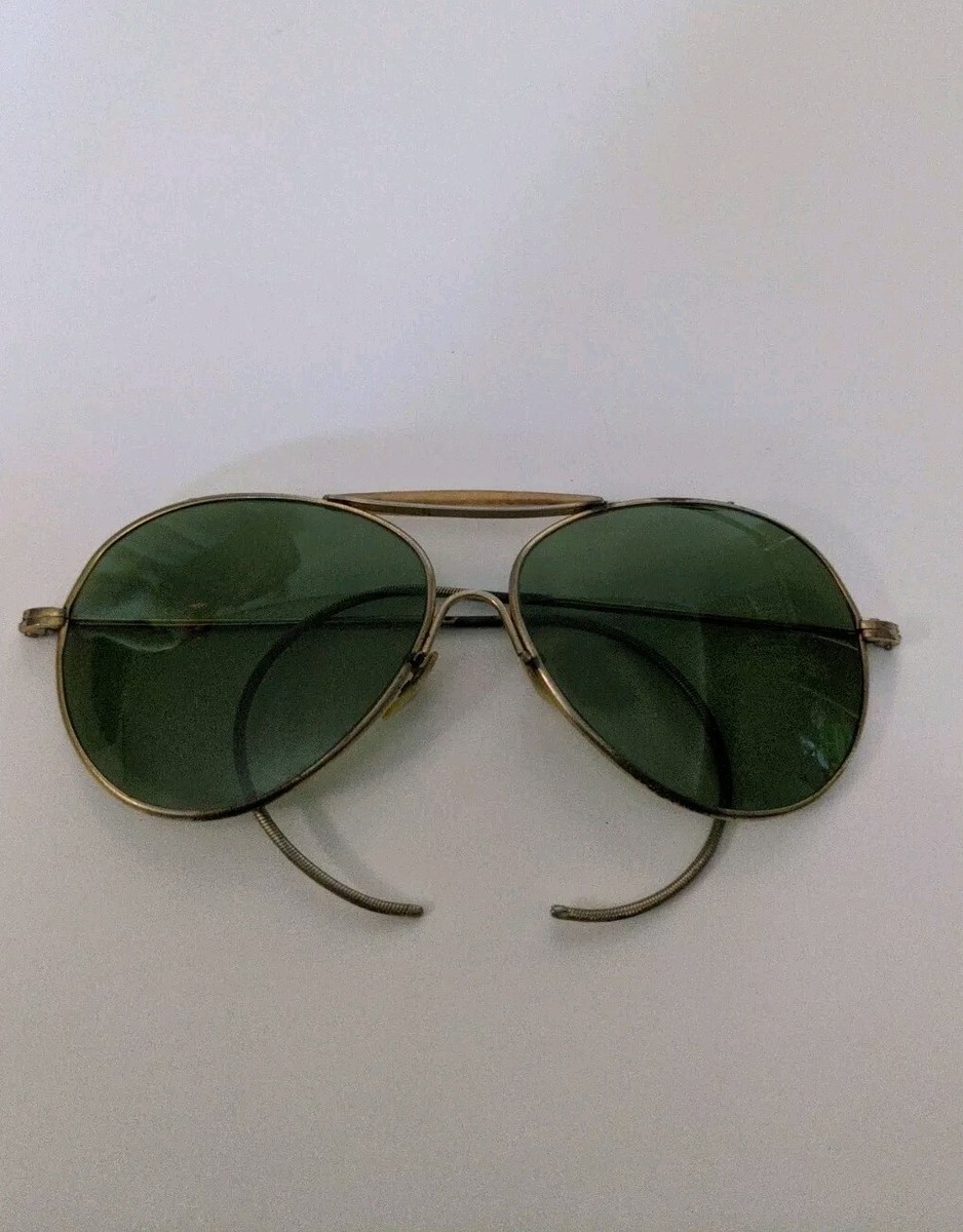 40s-50s vintage eyewear navy25％メガネ サングラス Vintage 40s-50s Hook Aviator Gold Sunglasses | eBay