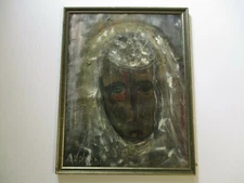 HEDVA AHARONI PAINTING ABSTRACT EXPRESSIONISM VINTAGE MODERNISM PORTRAIT RARE