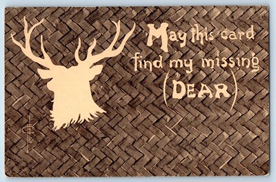 Famoss Signed Artist Postcard BPOE Elk May This Card Find My Missing Dear c1910s