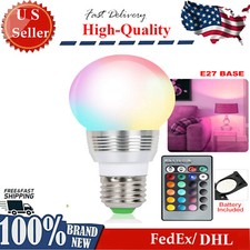 E27 RGB LED Bulb 9W 16-Color Changing Light w/ IR Remote Control Dimmable