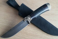 Damaszener Damaststahl Outdoor JagdMesser HRC62 Handarbeit A.Maruschin Russland 