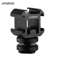 3 Cold Shoe Mount Adapter for Canon  DSLR Camera  Video Light Black R4J1