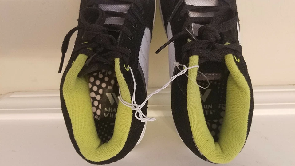 SHAUN WHITE Boys Sz 4 Black Lime Green White Sneakers Tennis Shoes * NWOT - Image 3 of 4