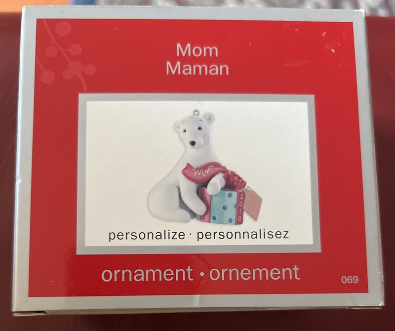 NWT American Greetings Christmas Ornament Mom 2010 Polar Bear personalize $15