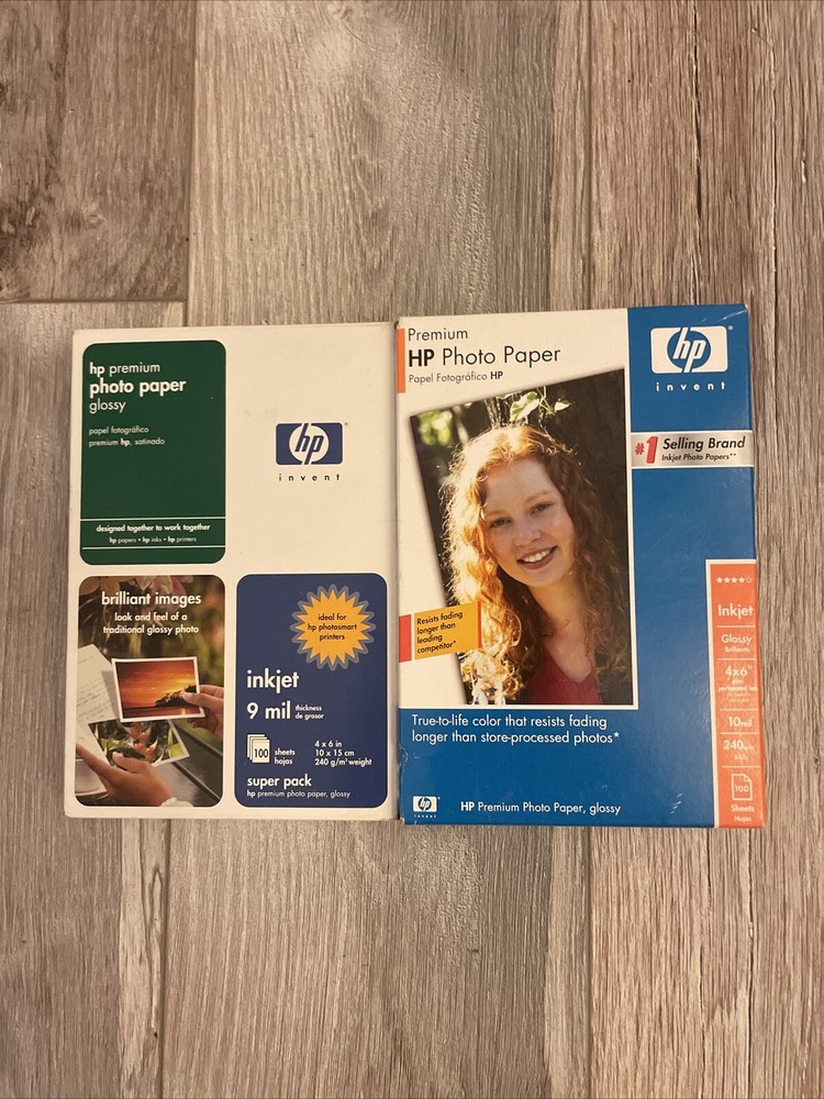 HP 4X6 Premium Glossy Photo Paper 9-10mil Thick High-Quality