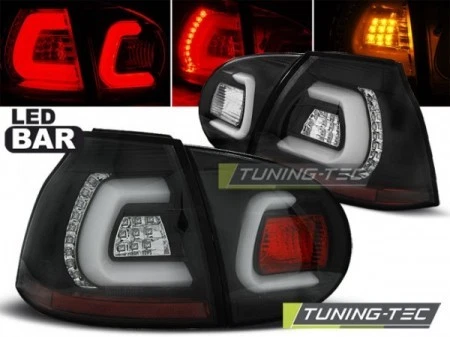 TUNING TEC Coppia Fari Fanali Posteriori Tuning GOLF V 5 1k 10.2003 > 2009 Nero LED BAR