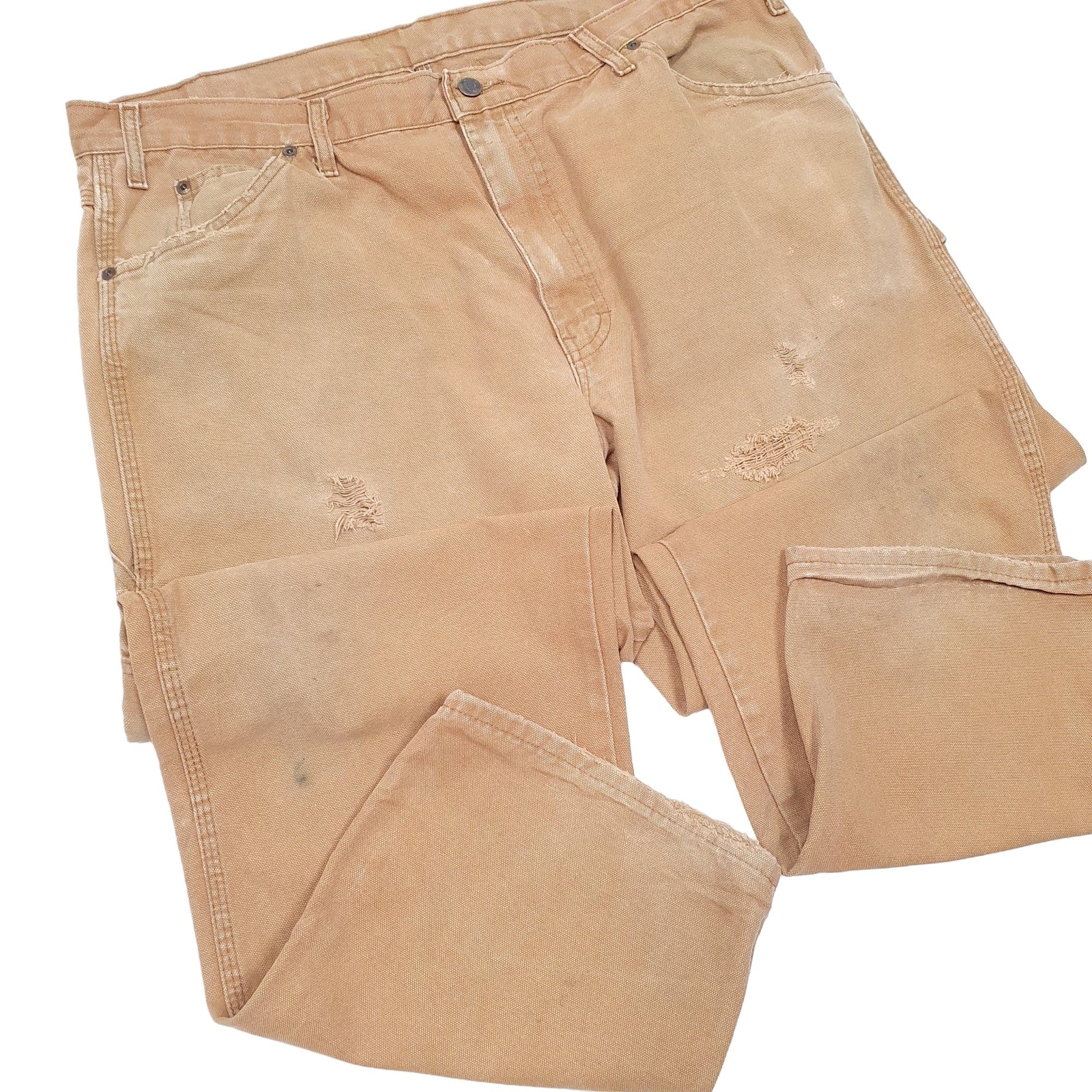 DICKIES Carpenter Workwear Trousers Cotton Tan Mens W38 L30 image 4