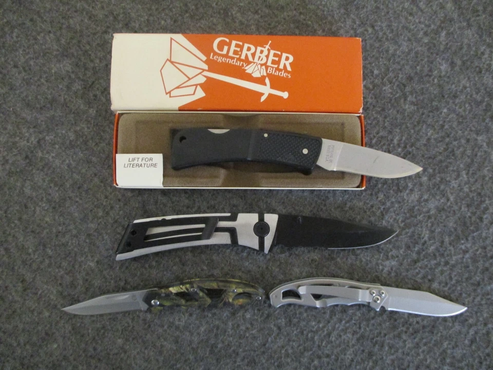 LOT (4) GERBER FOLDING KNIVES LINER & LOCKBACK 97223 + PARAFRAME 4660515A/ 6002 - Image 2 of 4