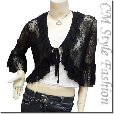 トップス andmary sheer ribbon cardigan black ANDMARY Sheer ribbon