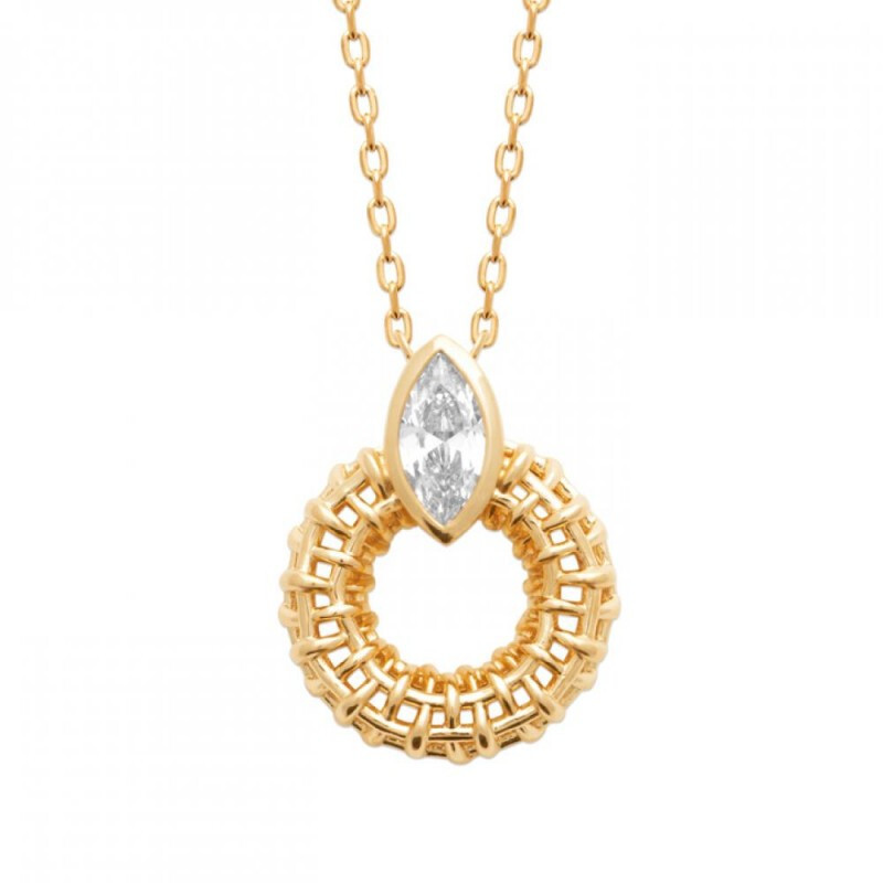 Collier anneaux ajourés oxyde de zirconium, le cadeau parfait en plaqué or 18k