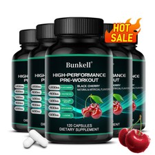 HOCHLEISTUNGS PRE-WORKOUT BLACK CHERRY Extrakt Kapseln - Muskel Energieaufbau