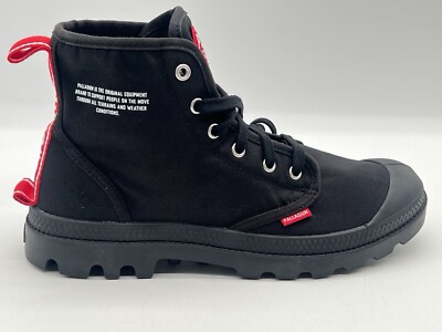 New PALLADIUM PAMPA HI DARE Printed TEXTILE Ankle Boots MEN'S Sz 8.5 M in  Black