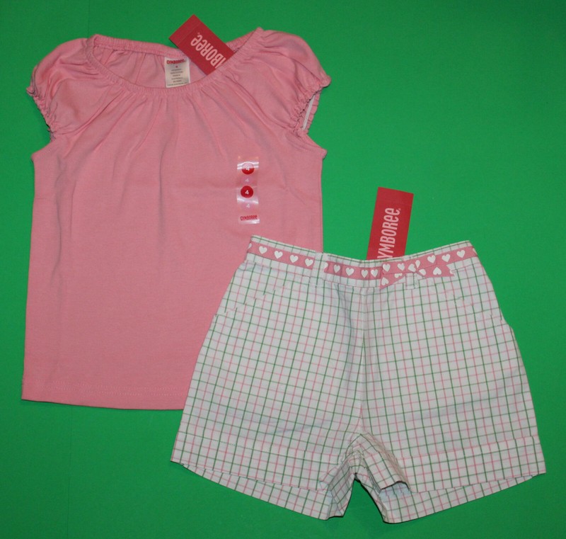 4t 4 NWT Gymboree MIXED DOUBLES 2p SET Tennis White Check SHORTS SHIRT Top Girls