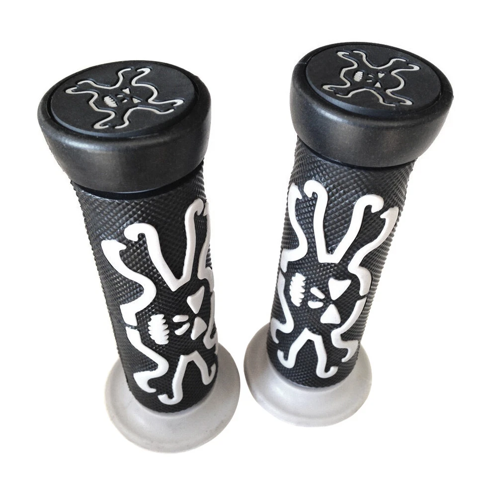 Empuñaduras de calavera totalmente nuevas de 7/8" AMBOS LADOS GRIS para Suzuki Bandit 400 91-93 600 96-01 Foto 4 de 4