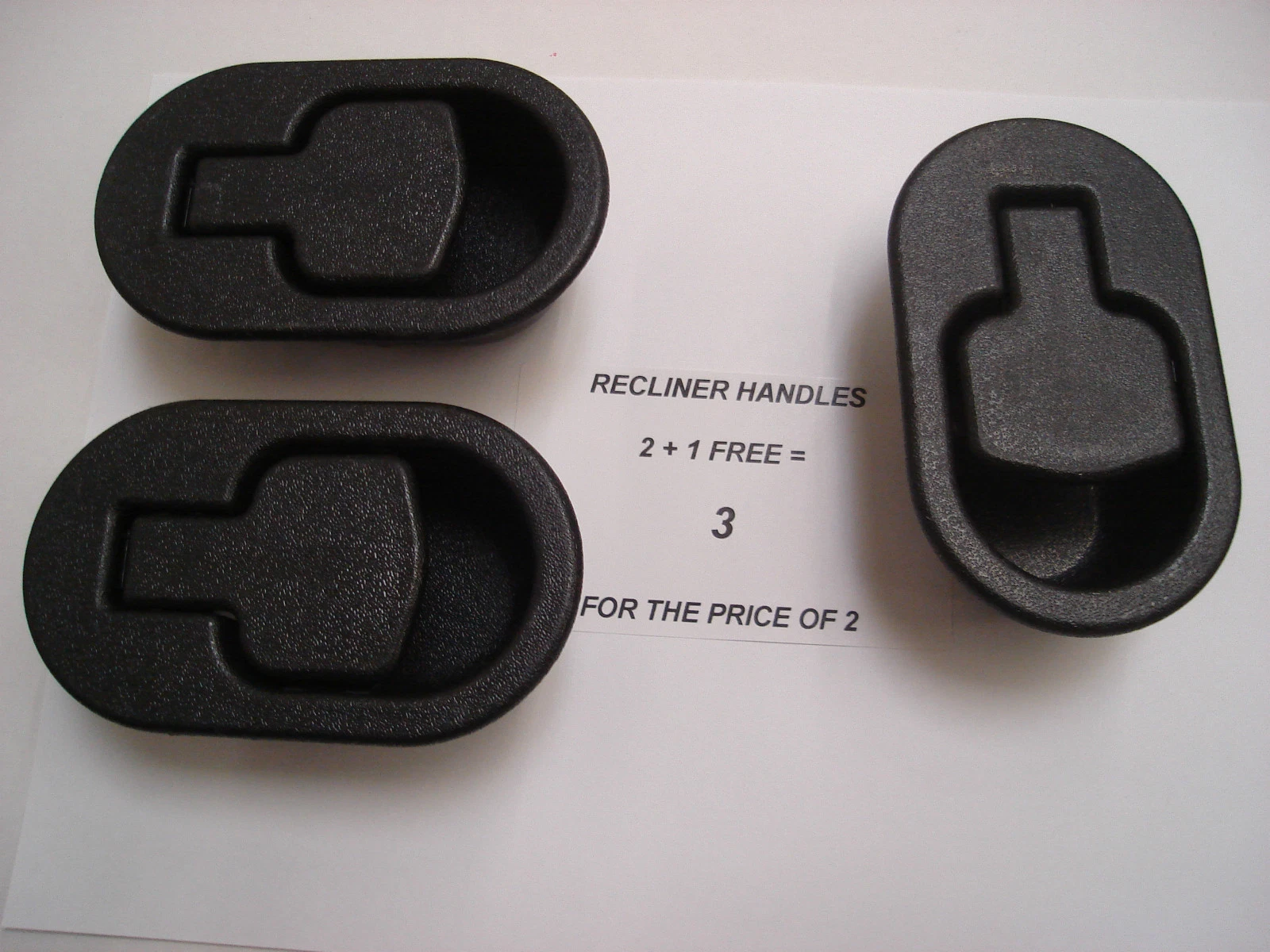 RECLINER SOFA AND RECLINER CHAIR REPLACEMENT BLACK PLASTIC HANDLES X 2
Opens in a new window or tab