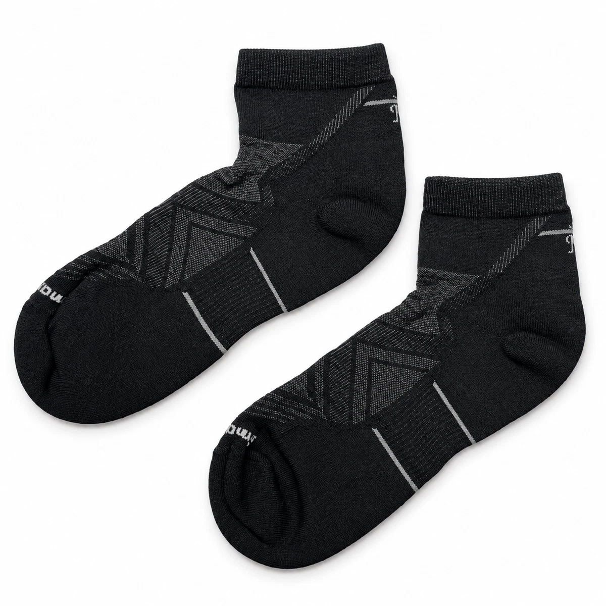 SMARTWOOL RUN CALCETINES TOBILLEROS COJÍN OBJETIVO NEGROS GRANDES SW001661001 3 PARES NUEVOS