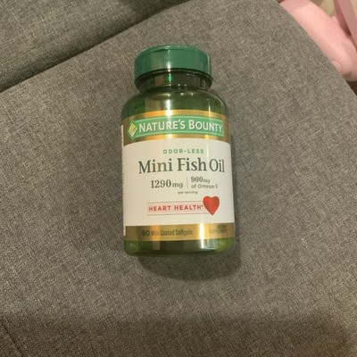 Nature s Bounty Mini Fish Oil, 1290 mg, 900 mg of Omega-3, 90 Mini Coated Soft