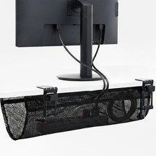 No Drill Clamp-on 24 inch Mesh Net Under Desk Cable Management Wire Organizer...