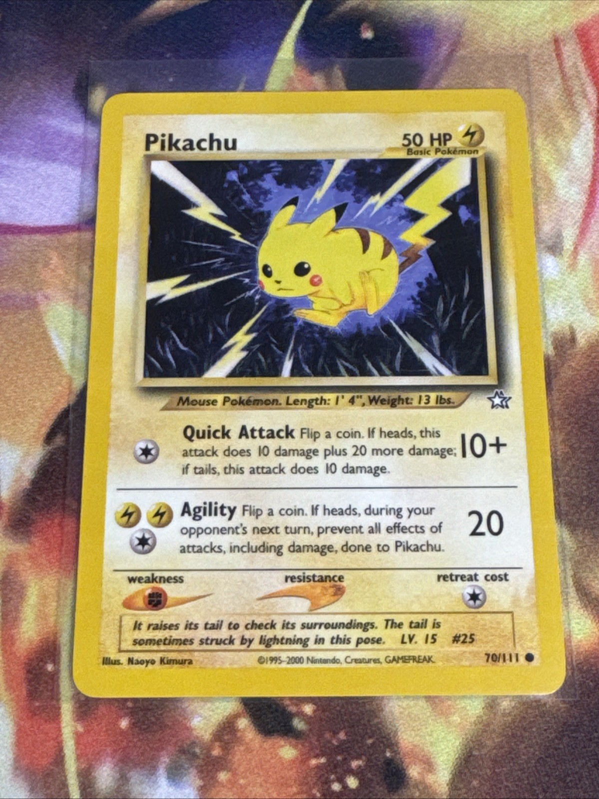 Pikachu 70/111 Common Neo Genesis Pokemon Unlimited NM