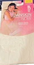 Girls Danskin Now Opaque Tights Size 4-6 Height 39-48" Weight 32-54lb White NWT