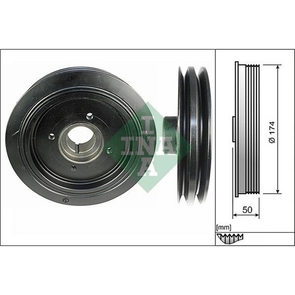 INA 544 0107 10 Riemenscheibe Kurbelwelle FüR Mitsubishi Toyota Pajero L200 K7-image
